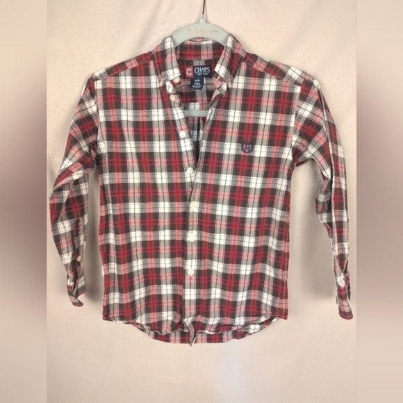 Chaps boy's size 8 button down plaid - Picture 2 of 5